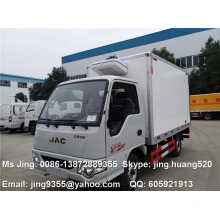 Buena calidad JAC 4x2 mini congelador camión caja, 2 tonelada pequeña camión congelador venta en Afganistán